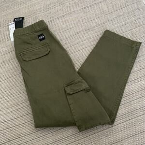 Native Youth Cargo Pants Womens 30 Belted Army Green Elastic Waist Relaxed NEW